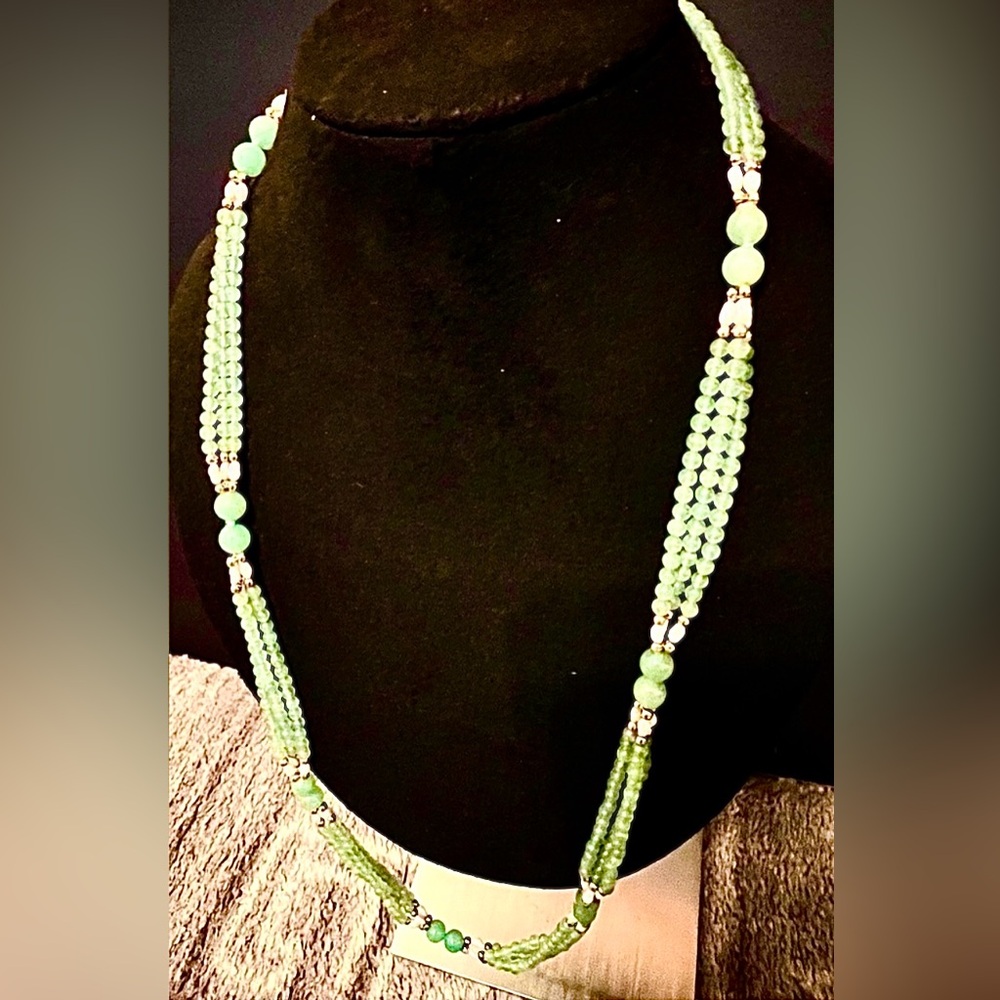 Multi Strand Light Mint Green Translucent, Jade B… - image 4
